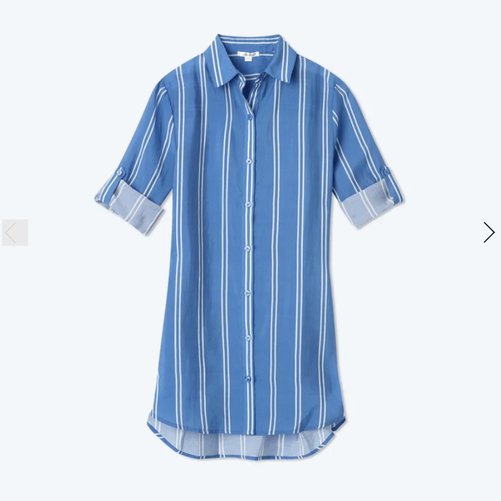 Summersalt - The All Buttoned Up Cover-up - Blue and White - M - NWT